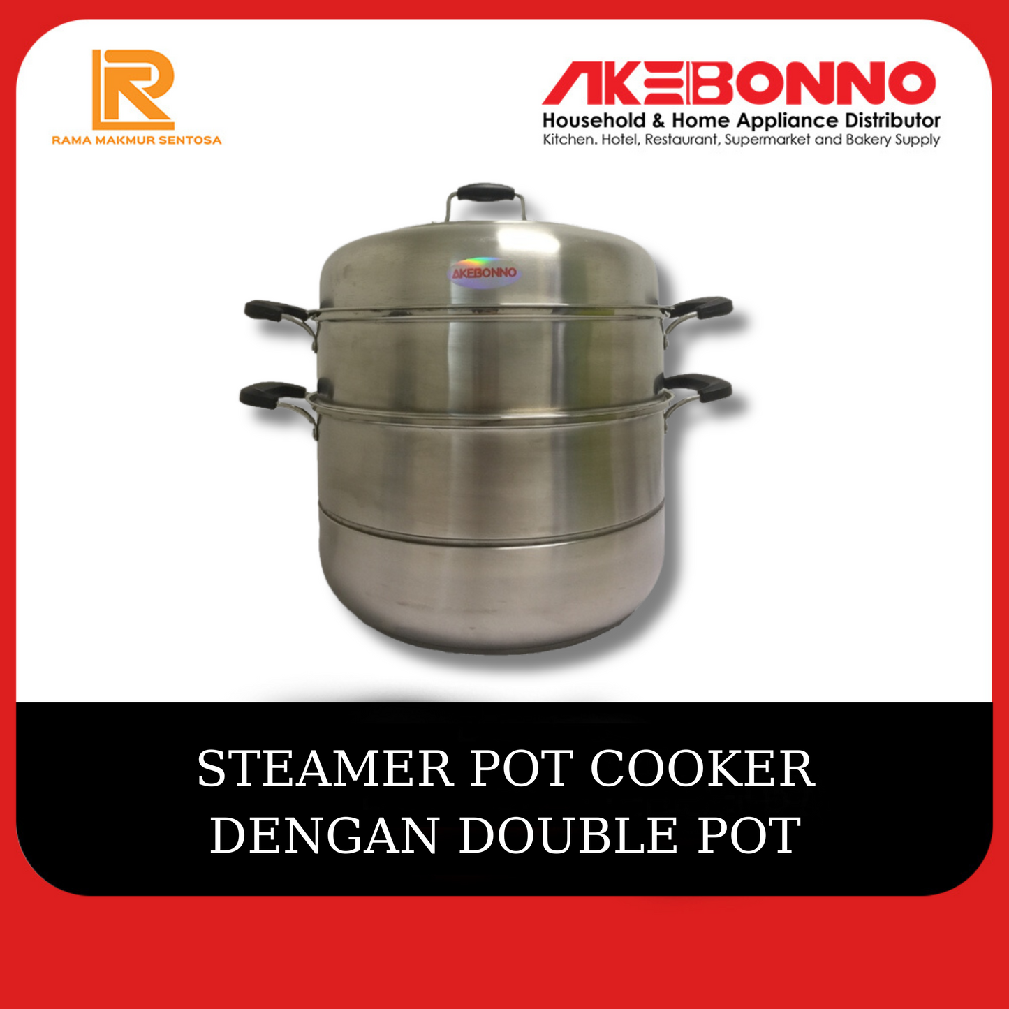 AKEBONNO STEAMER POT COOKER DENGAN DOUBLE POT / ALAT KUKUSAN SERBAGUNA