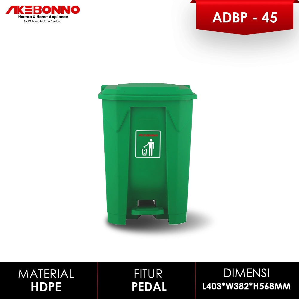 Akebonno Plastic dustbin With Pedal 45 Liter / TEMPAT SAMPAH JUMBO PLASTIK DENGAN PEDAL