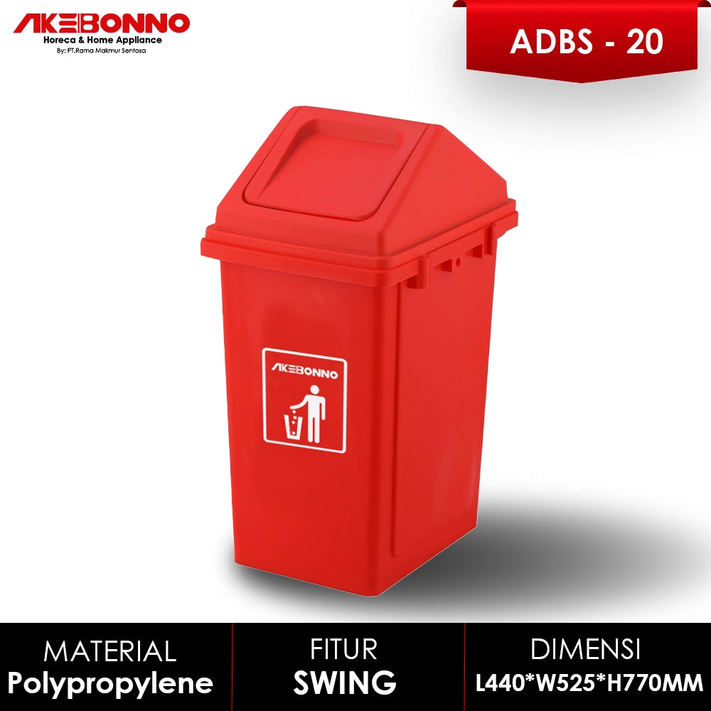 Akebonno Dust Bin 20 Liter / TEMPAT SAMPAH PLASTIK TEBAL ( ADBS20 )