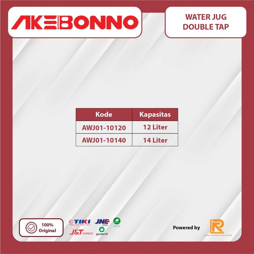 Akebonno Water Jug / Thermos Single Tank with Double Tap / 2 Kran 1 Tabung