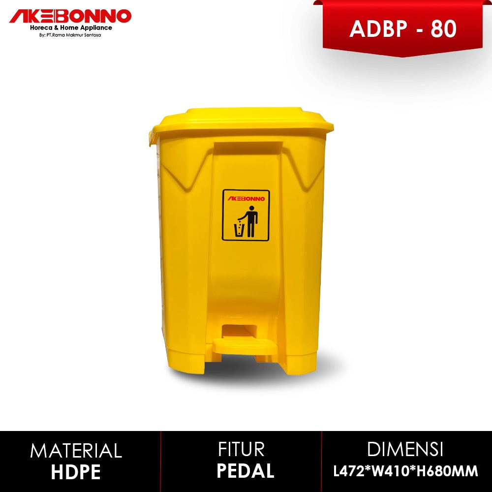 Akebonno Plastic dustbin With Pedal 80 Liter / Tempat Sampah Plastik Tebal Dengan Pedal