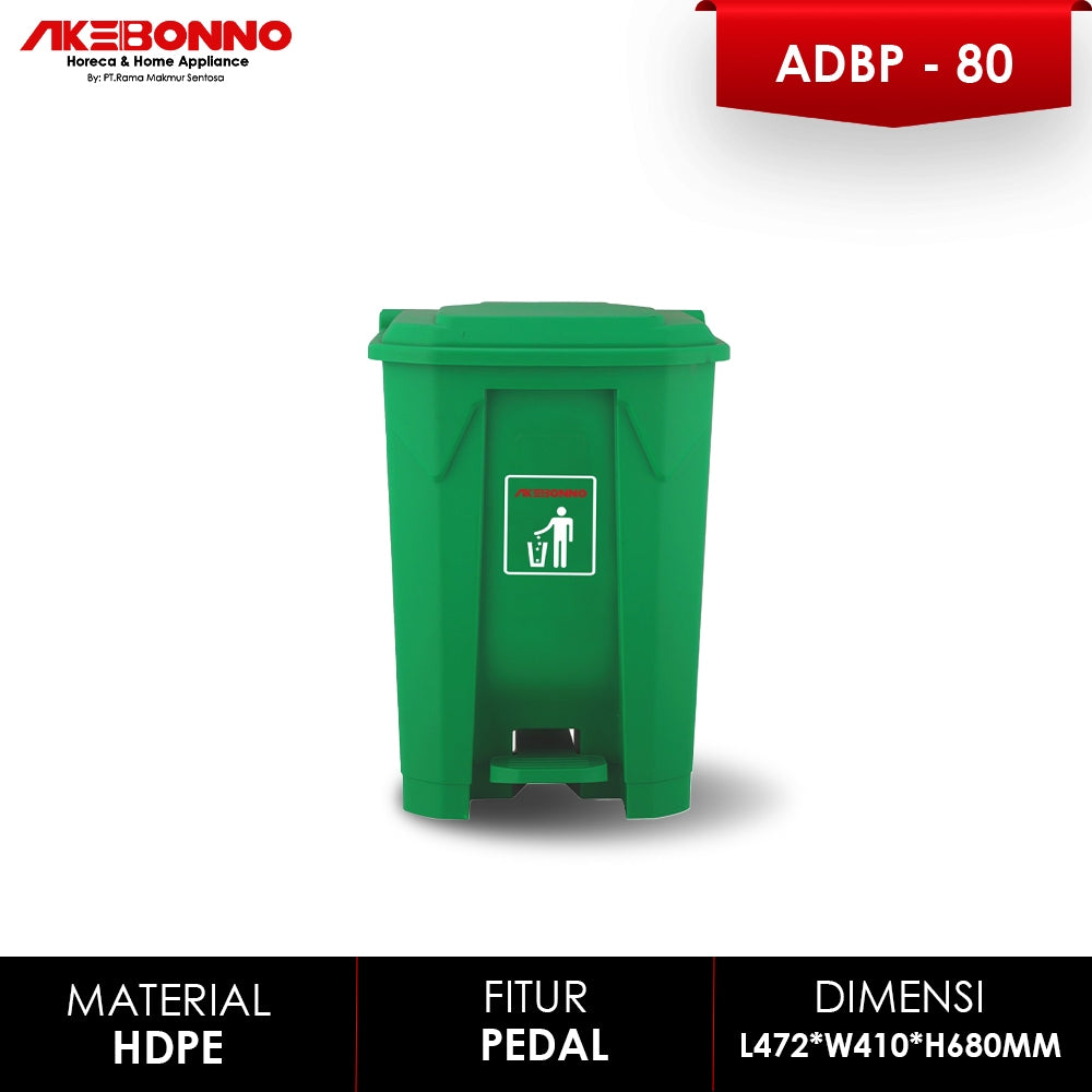 Akebonno Plastic dustbin With Pedal 80 Liter / Tempat Sampah Plastik Tebal Dengan Pedal