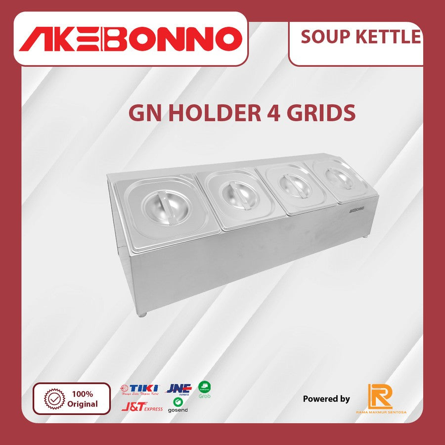 AKEBONNO GN HOLDER 4 DAN 6 GRIDS / TEMPAT WADAH MAKAN STAINLESS ANTI KARAT