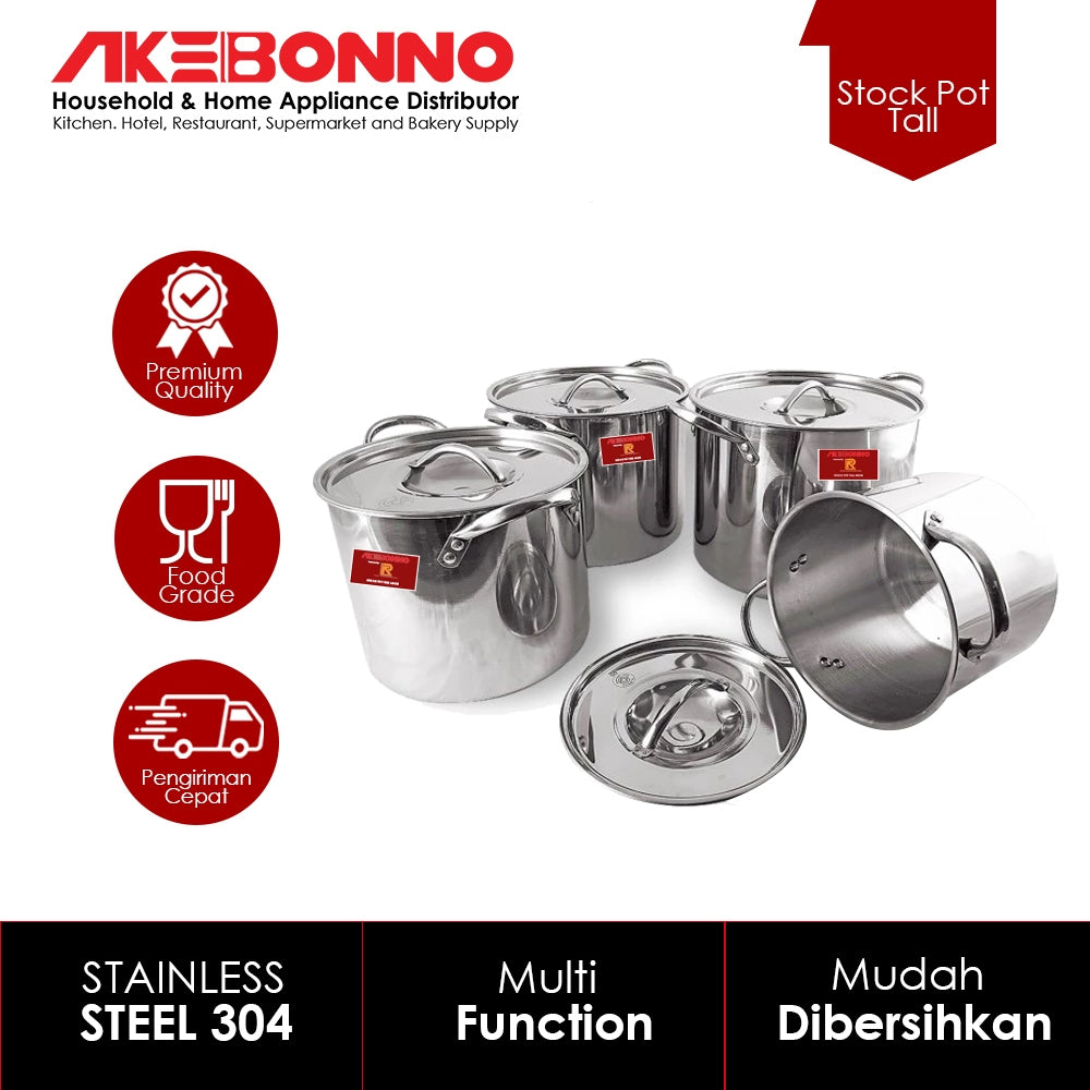 AKEBONNO PANCI STOCK POT STEAMER / DANDANG / KUKUSAN STAINLESS STEEL TEBAL