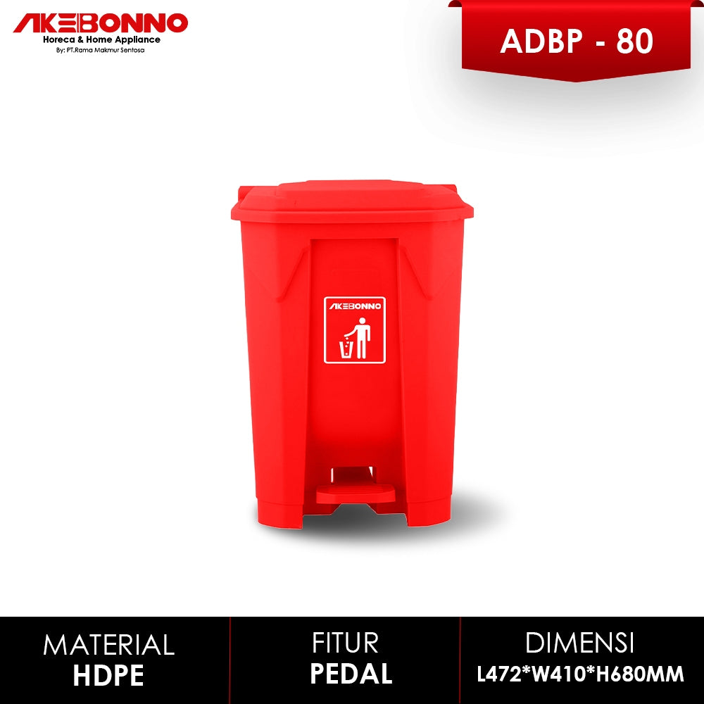 Akebonno Plastic dustbin With Pedal 80 Liter / Tempat Sampah Plastik Tebal Dengan Pedal