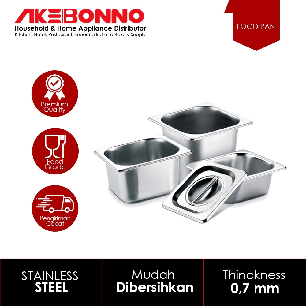 Akebonno Standart GN Pan US / FOOD PAN STAINLESS TEBAL TANPA TUTUP