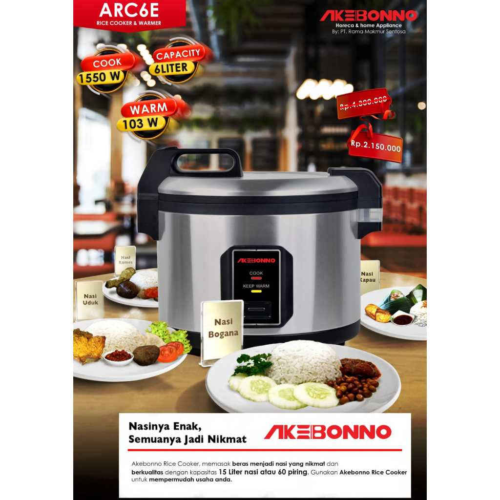 AKEBONNO RICE COOKER 6 LITER